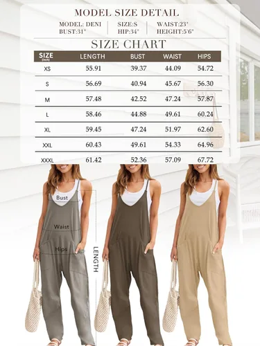 Vista 5 de AUTOMET - Enterizos para mujer, casuales, de verano, cómodos, sueltos, holgados, modernos