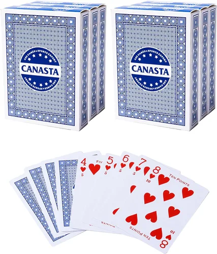 Vista 8 de GSE - Cartas Canasta de 2 barajas con valores de puntos, naipes azules 2 tarjetas azules