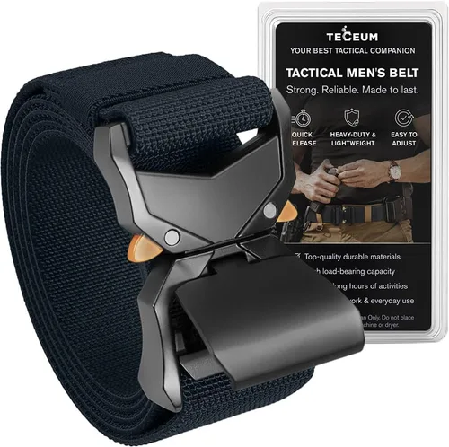 Vista 12 de TECEUM Tactical Belt – Heavy-Duty & Quick Release – Military, Work, Rigger, Duty & Utility Belt for Men