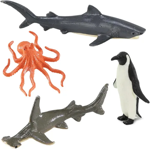 Vista 5 de Safari Ltd Ocean TOOB viene con 12 diferentes modelos de figuras de juguete de animales pintados a mano incluyendo león marino, rayo de águila