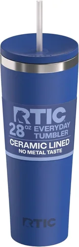 Vista 11 de RTIC Vaso Térmico Diario de 20 onzas de Acero Inoxidable Portátil con Aislamiento, Taza de Café de Viaje con Pajita, Forro de Cerámica, Tapa