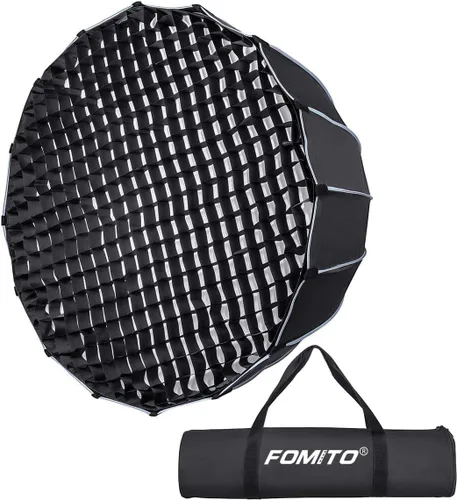 Vista 11 de FOMITO Caja de luz rectangular de liberación rápida de 11.8 x 47.2 pulgadas, caja de luz rectangular de montaje Bowens con rejilla de haz