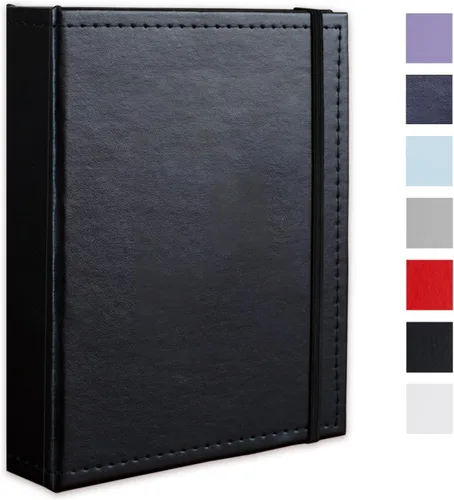 Vista 32 de Álbum de fotos pequeño de 4 x 6 pulgadas, 100 bolsillos con espacio de escritura, cubierta de cuero, libro de fotos con capacidad para fotos de 4 x