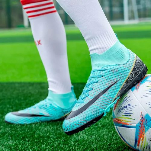 Vista 6 de WINGFAI Zapatos de fútbol para hombre, zapatos de fútbol profesionales de alta calidad, transpirables, atléticos para exteriores e interiores, tenis