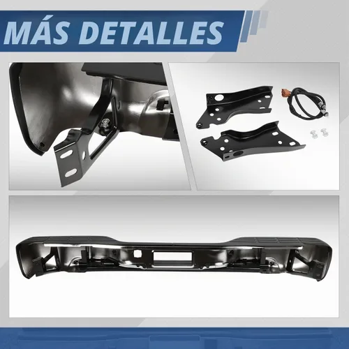 Vista 5 de Auto Dynasty Conjunto de parachoques trasero compatible con Chevy Silverado GMC Sierra 1500 2500 2500 1999-2006, 2007 1500 Classic Cromo pulido