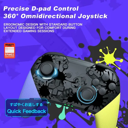 Vista 4 de Dritrip Switch Controller, Wireless Pro Controller Compatible with SwitchSwitch LiteSwitch OLED, Switch Remote Gamepad with Joystick, Double
