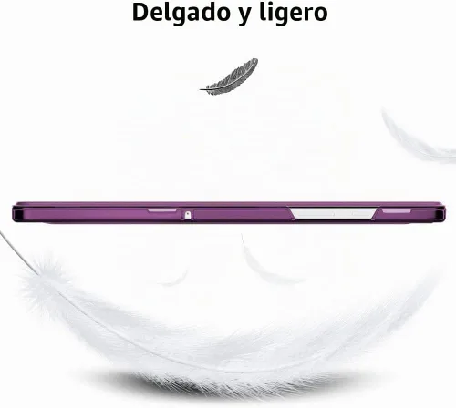 Vista 6 de MoKo Funda triple para Galaxy Tab A9 Plus/A9+ de 11 pulgadas 2023, morado 1-púrpura oscuro