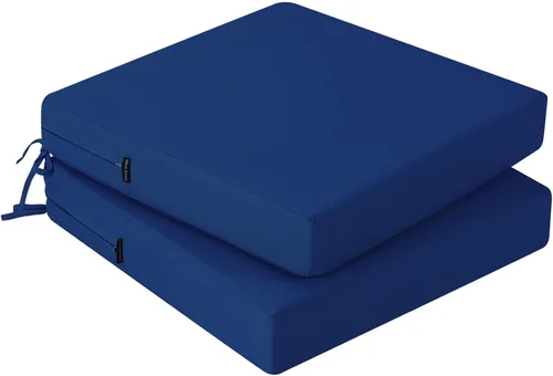 Vista 12 de idee-home Juego de 2 cojines para sillas de exterior, cojines de asiento impermeables para muebles de patio, almohadilla de repuesto para silla