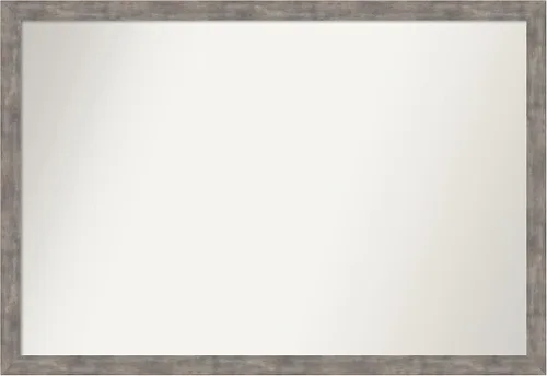 Vista 120 de Amanti Art Silver Bathroom Mirror for Over Sink, 26x45 Custom Made Marred Pewter Rectangle Vanity Mirror, Oversize Casual Wood Frame, Hangs Estaño