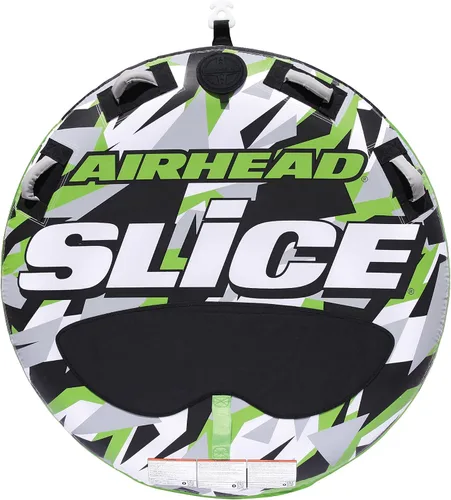 Vista 11 de Airhead Slice Towable 2-4 Rider Models, Tube for Boating and Water Sports, Heavy Duty Full Nylon Cover with Zipper, EVA Foam Pads, and Patented