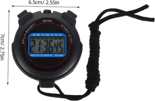 Vista 2 de Cronómetro deportivo digital con pantalla grande para entrenadores, funcionamiento silencioso, ligero, diseño portátil para natación, correr, yoga
