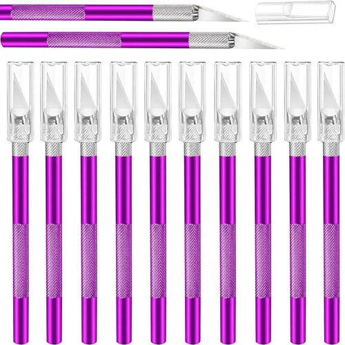 Vista 10 de Juego de 15 cuchillos Exacto, cuchillos para pasatiempos, suministros de regreso a clases, kit de cuchillos para manualidades, manualidades, álbumes