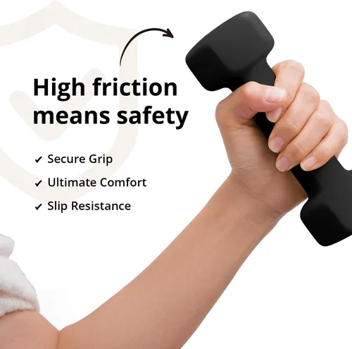 Vista 3 de Portzon Mancuernas de neopreno con agarre antideslizante para ejercicio de entrenamiento corporal total y tonificación muscular, compatible con 2