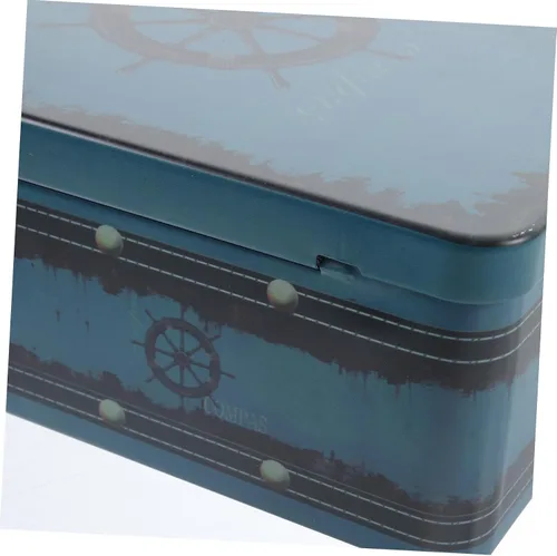 Vista 4 de Caja de almacenamiento con cerradura organizador de fotos escritorio escritorio hojalata caja de estaño escritorio rectangular alcancía pequeña caja