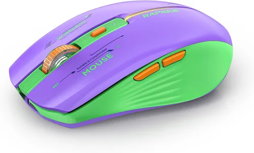 Vista 14 de RAPIQUE Ratón Inalámbrico Bluetooth - (BT1/BT2+USB) Tri-Modo de Alto Rendimiento, Recargable, Clic Silencioso, Compatibilidad Multi-Dispositivo
