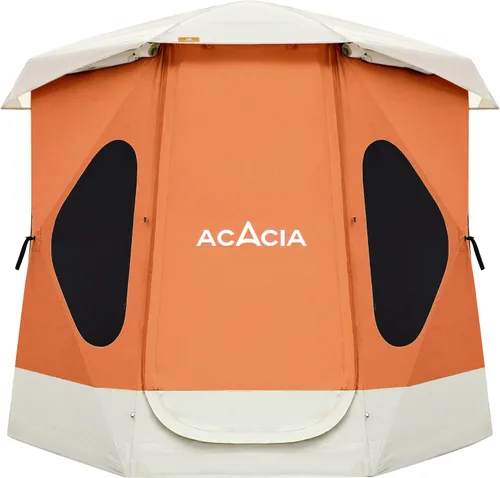 Vista 7 de ACACIA - Tienda de campaña para acampar, tienda desplegable con 8 ventanas y estera, tienda central impermeable y resistente al viento, fácil
