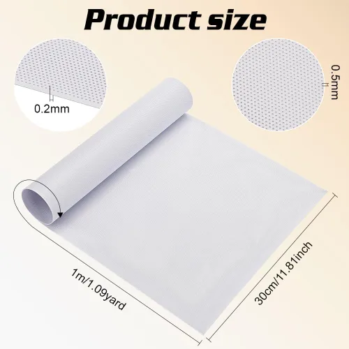 Vista 2 de BENECREAT Malla Personalizada para Ojos de Traje de Peluche, Malla de PVC Blanco de 39x11.8 Pulgadas de 0.2mm de Grosor, Resistente al Agua e