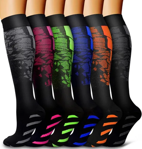 Vista 11 de Bluemaple Paquete de 6 calcetines de compresión de cobre para mujeres y hombres, el mejor apoyo para médicos, correr, enfermería, atletismo