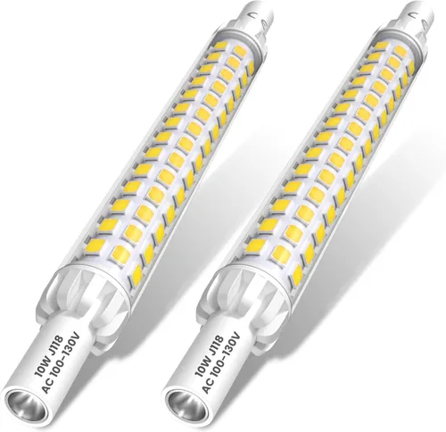 Vista 9 de Bonlux R7S J118 - Bombilla LED de 4.646 in, 10 W, tipo T3 J, lineal de doble extremo, no regulable, lámpara de pie LED R7S blanco cálido 3000K