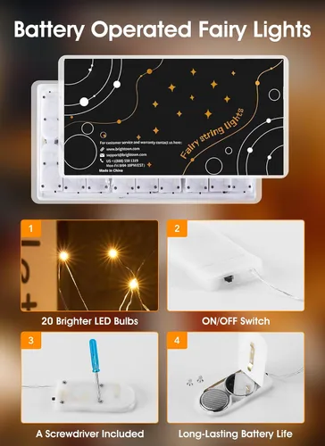 Vista 3 de Minetom - Paquete de 12 luces LED con pilas para decoración navideña Blanco cálido