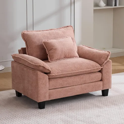 Vista 10 de Oprisen Sofá Seccional Modular, Cómodo Cloud Couch Sofá Seccional, Sofá Cama de Chenilla con Asiento Profundo con Almohadas Decorativas para Sala