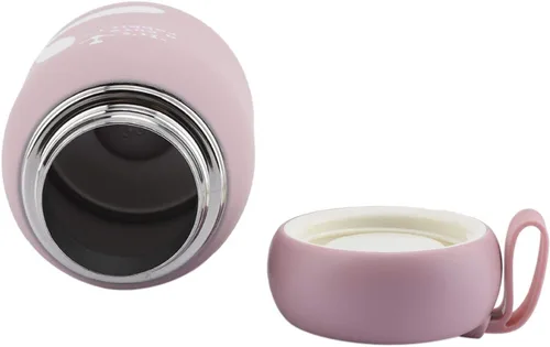 Vista 7 de Mini botella de agua, taza de acero inoxidable taza de vacío, para viajes para picnic (rosa)