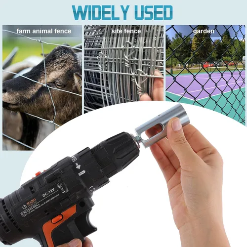 Vista 5 de EZ Twist Ties - Herramienta compatible con portabrocas de calibre 9, herramienta de fácil torsión de alambre, herramienta de valla torcida
