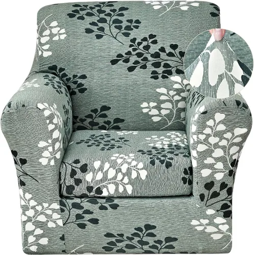 Vista 9 de JQinHome Funda elástica de 4 piezas para sofá, funda para sofá, funda para loveseat con 2 fundas de cojín separadas, protector de muebles lavable