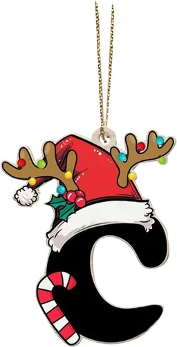 Vista 42 de Decoraciones de Navidad - Letras de adorno de la A a la Z para el árbol, adornos colgantes del alfabeto de Navidad de bricolaje (A)