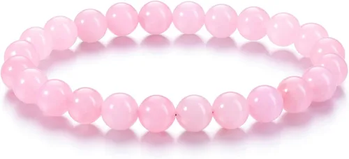 Vista 9 de Jovivi Pulsera elástica de cuentas redondas semipreciosas naturales – 0.315 pulgadas hecha a mano con cuentas de piedras preciosas curativas