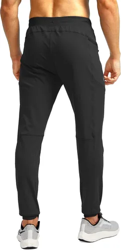 Vista 3 de G Gradual Pantalones deportivos para hombre con bolsillos con cremallera, elásticos, cónicos, pantalones deportivos para hombre, entrenamiento