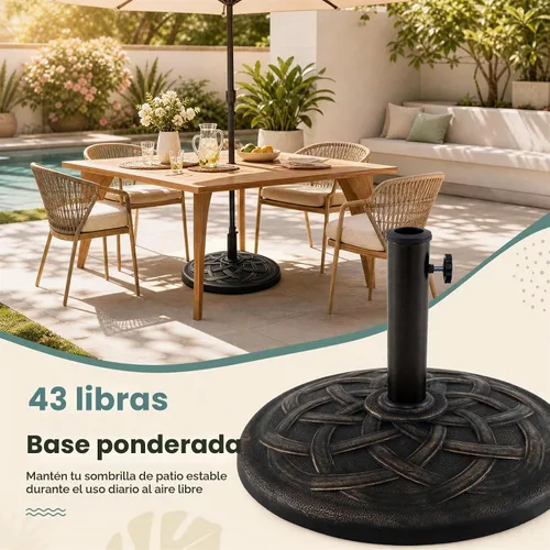 Vista 4 de Giantex Base de sombrilla para patio de 43 libras, soporte resistente