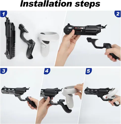 Vista 4 de VR Controller Stock for Oculus Quest 2, Weighted Hard Grips Enhanced VR Games Reality Holding Feels
