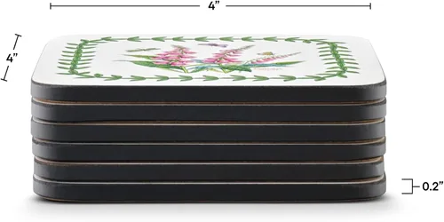 Vista 3 de Pimpernel Botanic Garden Collection Posavasos Juego de 6 Tablero con respaldo de corcho Resistente al calor y a las manchas Posavasos