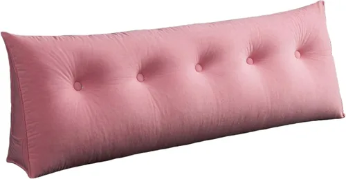 Vista 9 de Almohada de cuña para dormir, cabecero de espalda, cojín triangular largo, almohadas de lectura para sentarse en la cama para adultos con funda