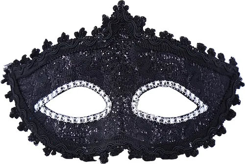 Vista 3 de Máscara veneciana negra con elegante collar gótico de encaje de princesa vintage, paquete de 2