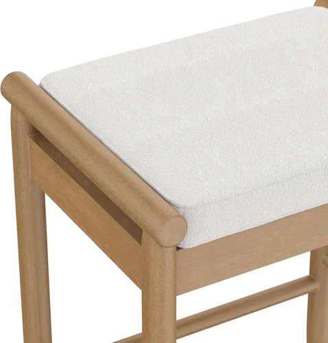 Vista 5 de Nathan James Kirsten - Taburete escandinavo de madera sin espalda, taburete de bar Boucle con patas cónicas de madera maciza, color marrón claro