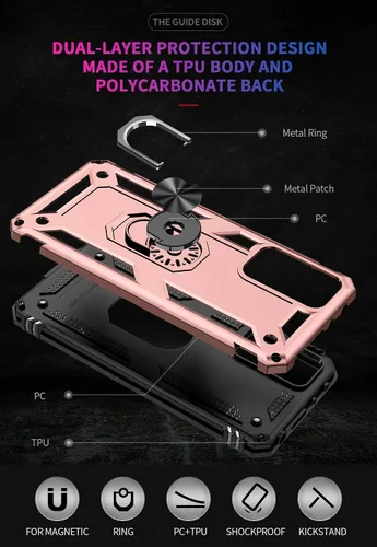 Vista 6 de Funda para Xiaomi Redmi Note 11 Pro con protector de pantalla, función atril de protección resistente de doble capa a prueba de golpes, funda