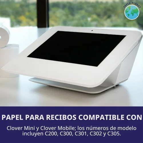 Vista 3 de PaperPlanet - Papel térmico para Clover Mini C300 C301 C302 C305 8 rollos