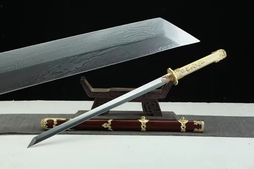Vista 7 de 31 pulgadas Tang Dynasty Saber chino Kungfu Dao Espada Katana Mango
