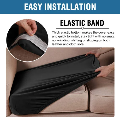 Vista 4 de H.VERSAILTEX Funda de cojín elástica de terciopelo para sofá, funda de cojín de felpa para cojines de silla, protector de muebles, cojín de asiento