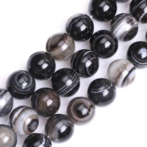 Vista 118 de GEM-Inside Cuentas Sueltas de Piedras Preciosas de Ágata Azul Bandeada Natural de 6mm Cuentas Redondas de Piedra de Energía para Hacer Joyas 15