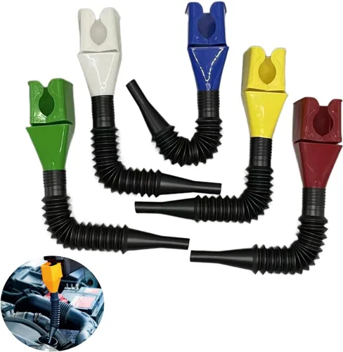Vista 8 de Embudo de plástico retráctil para cambio de aceite para automóviles y motocicletas (A-Blue+White)
