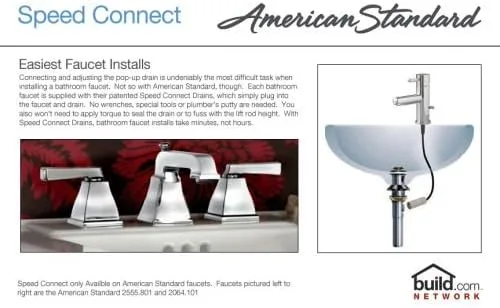 Vista 3 de American Standard Town Square - Grifo de lavabo monobloque con drenaje de conexión de velocidad