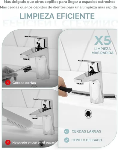 Vista 3 de SXhyf Cepillo de limpieza para grietas - Cepillo de limpieza de lechada, suministros de limpieza para el hogar, herramientas de limpieza de huecos