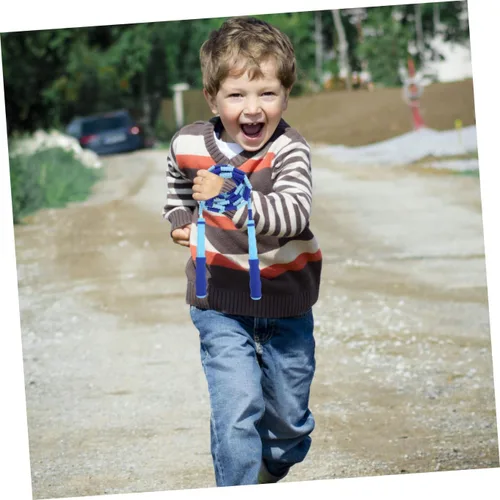 Vista 5 de Kids Beaded Jump Rope for Exercise, Adjustable Speed Rope Blue