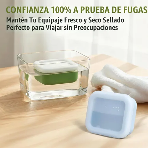 Vista 2 de AIMAIAIMAI Funda de viaje de jabón pequeña, funda de silicona resistente a