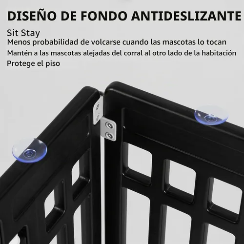 Vista 7 de Corralito plegable para mascotas, puerta para perros, plástico resistente, corral de ejercicio para cachorros, cerca para mascotas pequeñas, jaula