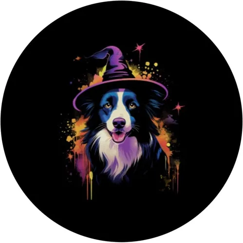 Vista 3 de Border Collie PopSockets PopSockets estándar para Halloween