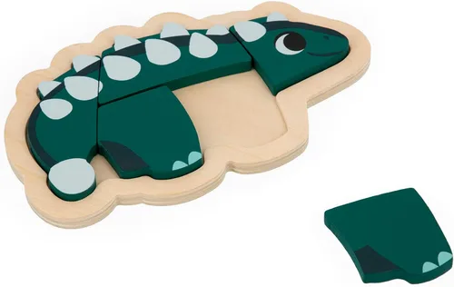 Vista 5 de Janod 4 rompecabezas progresivos de dinosaurio de madera FSC, de 2 a 5 piezas, juguetes para niños, juegos educativos, juguetes de primeros años, 18